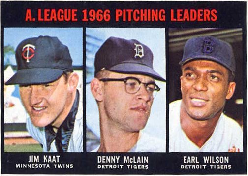 1966 A.L. Pitching Leaders Card