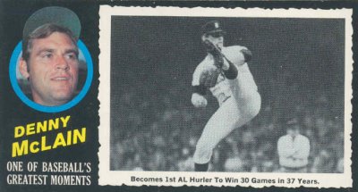 Denny McLain 1971 Topps Greatest Moments Card