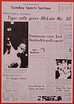 Denny McLain Detroit News Card